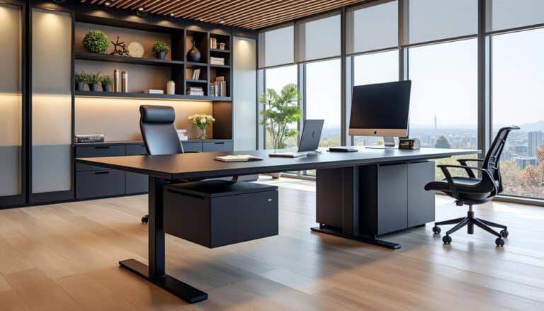 découvrez comment créer un espace de travail inspirant avec un bureau de direction alliant ergonomie, solutions de rangement optimisées et gestion efficace du câblage pour une organisation moderne et élégante.