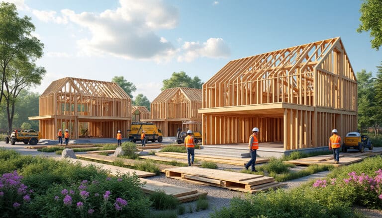 découvrez comment la construction en ossature bois contribue à réduire l'empreinte carbone des nouveaux lotissements, alliant durabilité et innovation écologique.