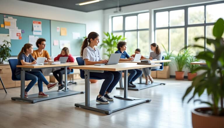 découvrez comment le pupitre debout peut améliorer l'ergonomie et réduire la sédentarité dans les classes flexibles, favorisant ainsi un meilleur confort et une meilleure concentration des élèves.