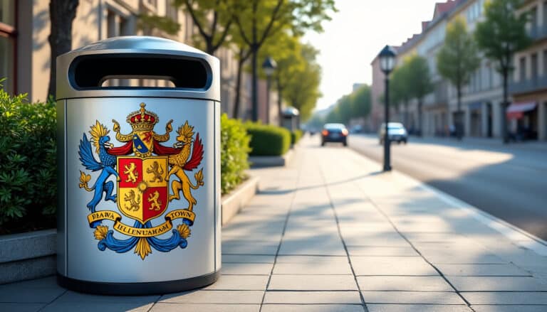 découvrez comment personnaliser la façade de votre poubelle urbaine en y apposant le blason de votre commune pour un environnement plus esthétique et représentatif.